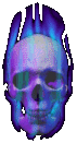 Skull with blue fire