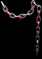 Chains with dripping blood